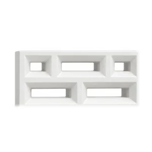 White porcelain breeze block, Aku Aku pattern