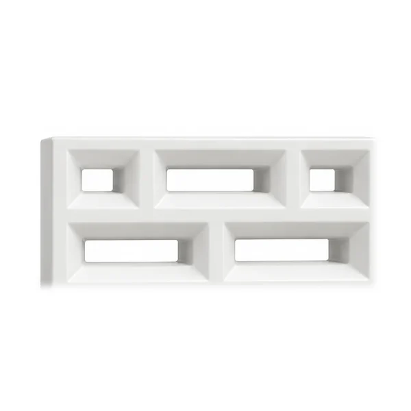 White porcelain breeze block, Aku Aku pattern