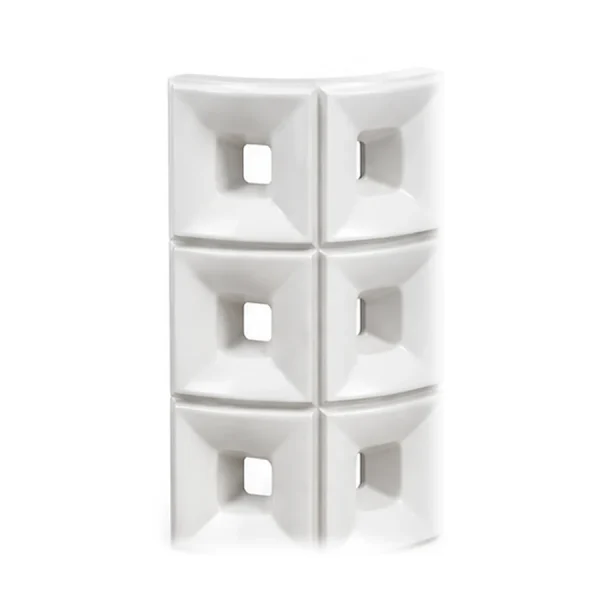 White porcelain breeze block, Bent 75 pattern