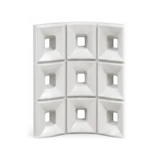 White porcelain breeze block, Bent 90 pattern