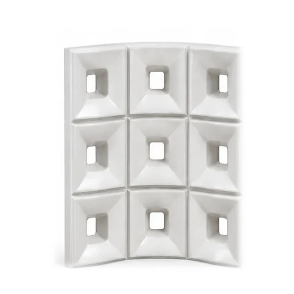 White porcelain breeze block, Bent 90 pattern