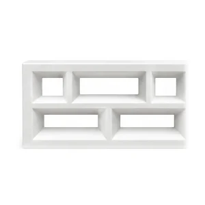 White porcelain breeze block, Dashdot Plus pattern