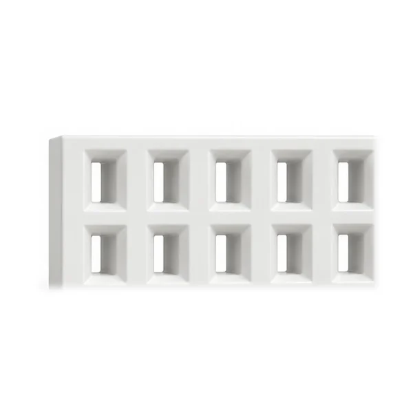 White porcelain breeze block, Decablock pattern