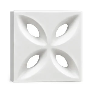 White porcelain breeze block, Kawung pattern