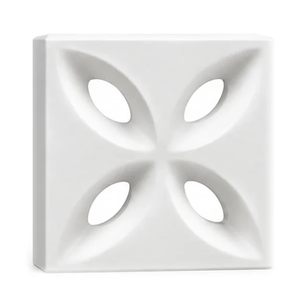 White porcelain breeze block, Kawung pattern