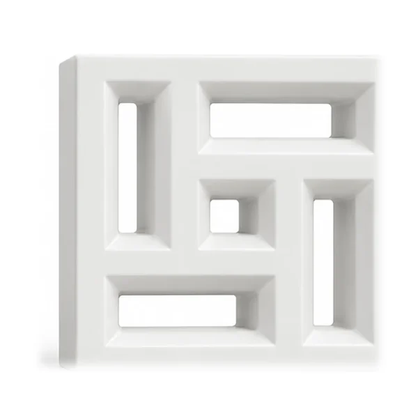 White porcelain breeze block, Kinn pattern