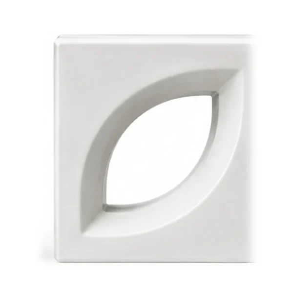 White porcelain breeze block, Leaf pattern