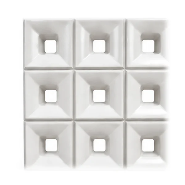 White porcelain breeze block, Surface 9 pattern