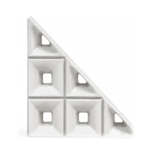 White porcelain breeze block, Triangle S pattern