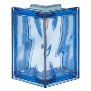 Blue Wave Corner 90° Metalized glass block