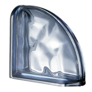 Blue Wave Curvo Double End Block Metalized glass block