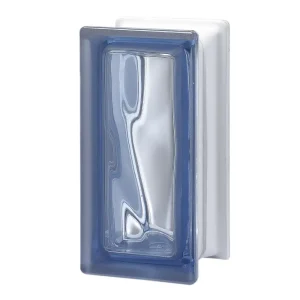 Blue Wave Half Block glass block