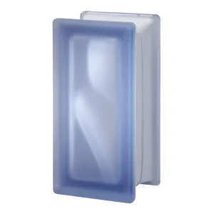 Blue Wave Frosted 2 Sides Half Block glass block