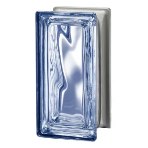 Blue Wave Metalized Half Block glass block