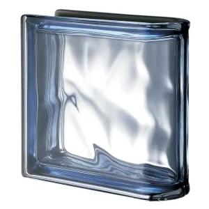 Blue Wave Linear End Block Metalized glass block