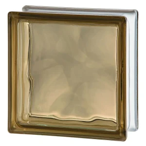 Brown Wave Frosted 1 Side glass block