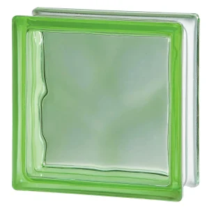 Green Wave Frosted 1 Side glass block