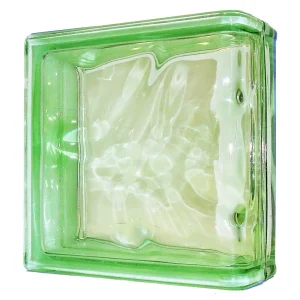 Green Wave Linear End Block glass block