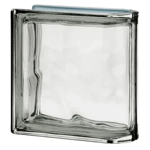 Nordica Wave Linear End Block Metalized glass block