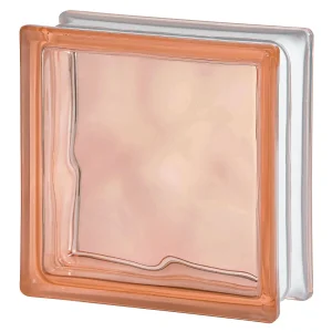 Pink Wave Frosted 1 Side glass block