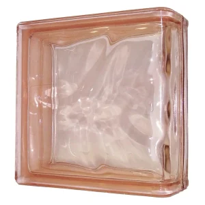 Pink Wave Linear End Block glass block
