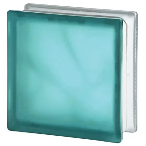Turquoise Wave Frosted 2 Sides glass block