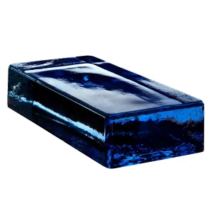Blue Rectangle solid glass brick