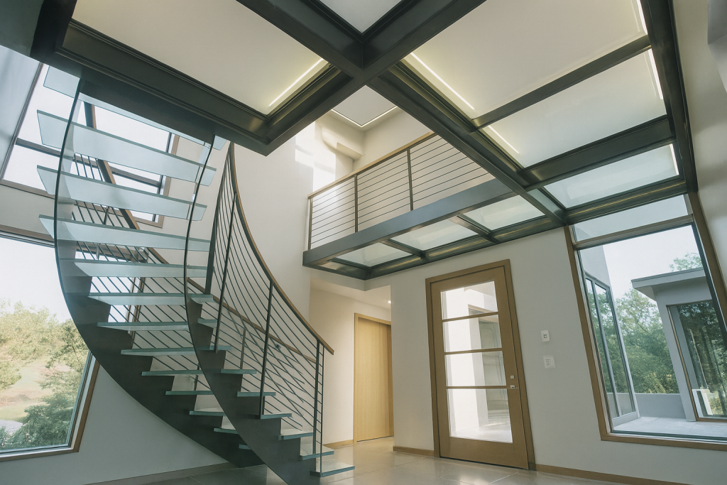 Structural glass floor and stairs