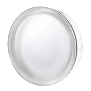 Circular Orbis glass paver, Half Shell Clear, Frosted 1 Side, 8″ Round