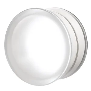 Circular Orbis glass paver, Hollow Clear, Frosted 1 Side, 8″ Round