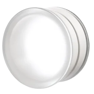 Circular Orbis glass paver, Hollow Clear, Frosted 2 Sides, 8″ Round