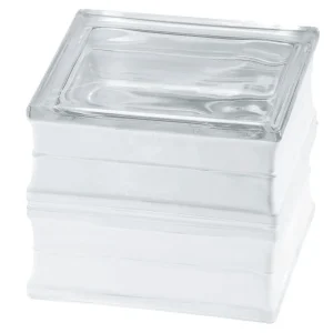 Euro Fire-Resistant glass paver, 60-Min Fire Rated, Clear, Frosted 2 Sides, 8″ × 8″
