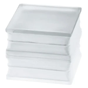 Euro Fire-Resistant glass paver, 90-Min Fire Rated, Clear, Frosted 2 Sides, 8″ × 8″