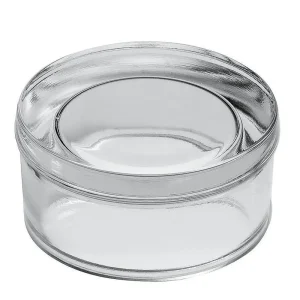 Half-shell glass paver, Clear, 4″ Round