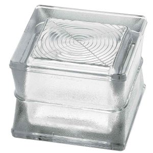 Hollow glass paver, Circles, 6″ × 6″