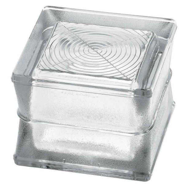 Hollow glass paver, Circles, 6″ × 6″
